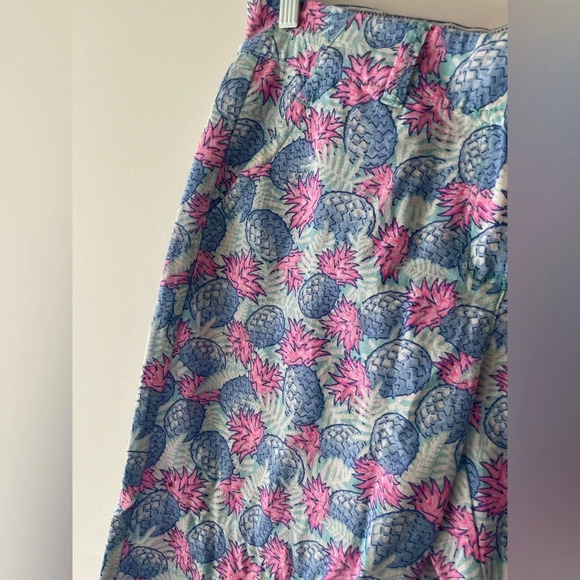 Vineyard Vines Women’s Pineapple Bowfront Catamaran Pants Linen Cotton Spandex - Picture 2 of 7